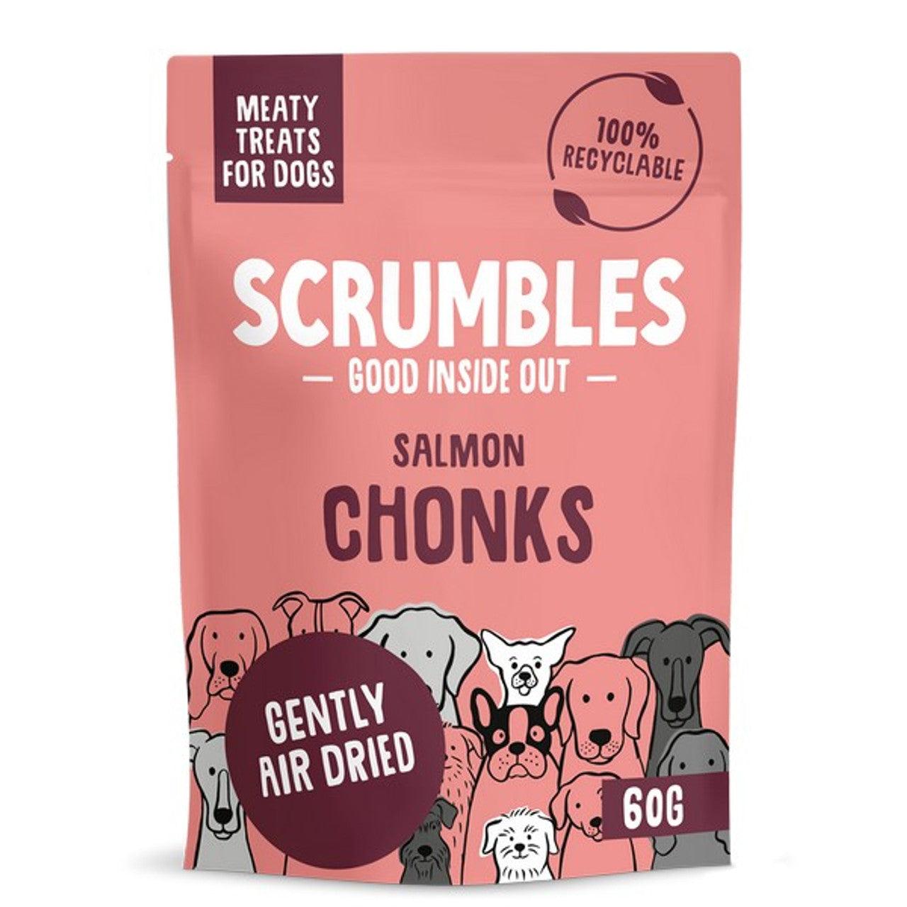 Scrumbles Salmon Chonks Meaty Treats 60g - North East Pet Shop Scrumbles