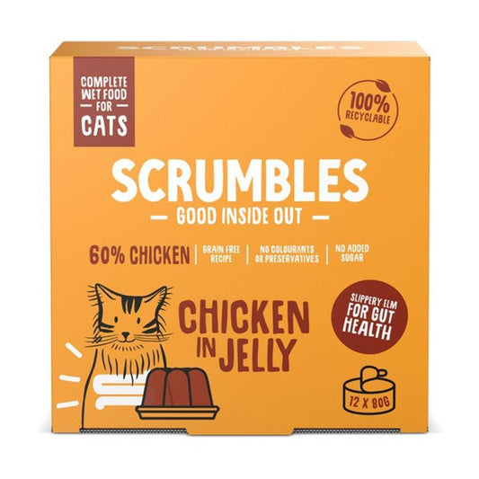 Scrumbles Wet Cat Jelly Chicken 12 x 80g - North East Pet Shop Scrumbles