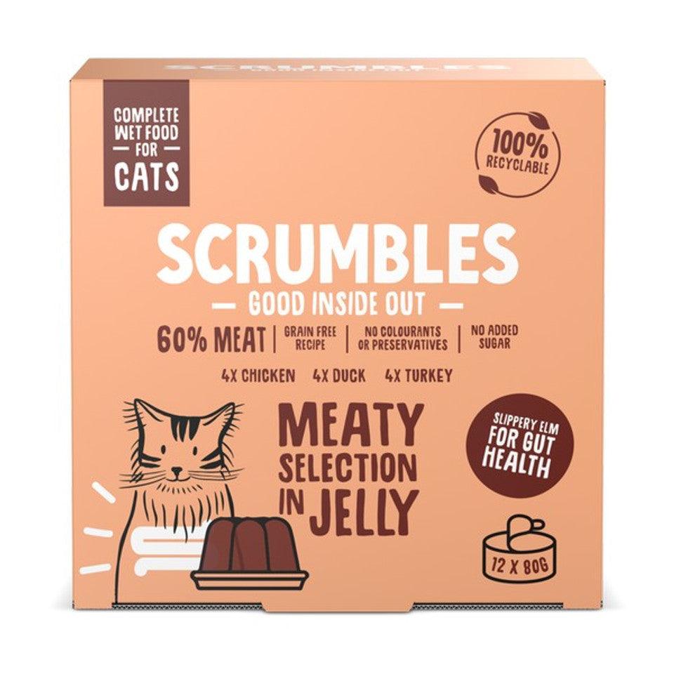 Scrumbles Wet Cat Jelly Meaty Selection 12 x 80g - North East Pet Shop Scrumbles