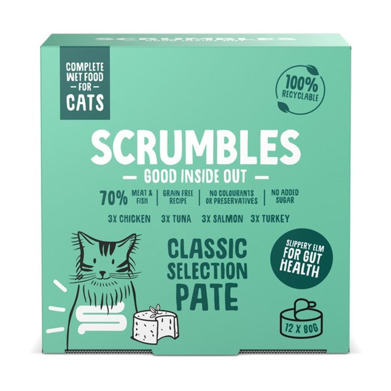 Scrumbles Wet Cat Pate Classic Selection 12 x 80g - North East Pet Shop Scrumbles