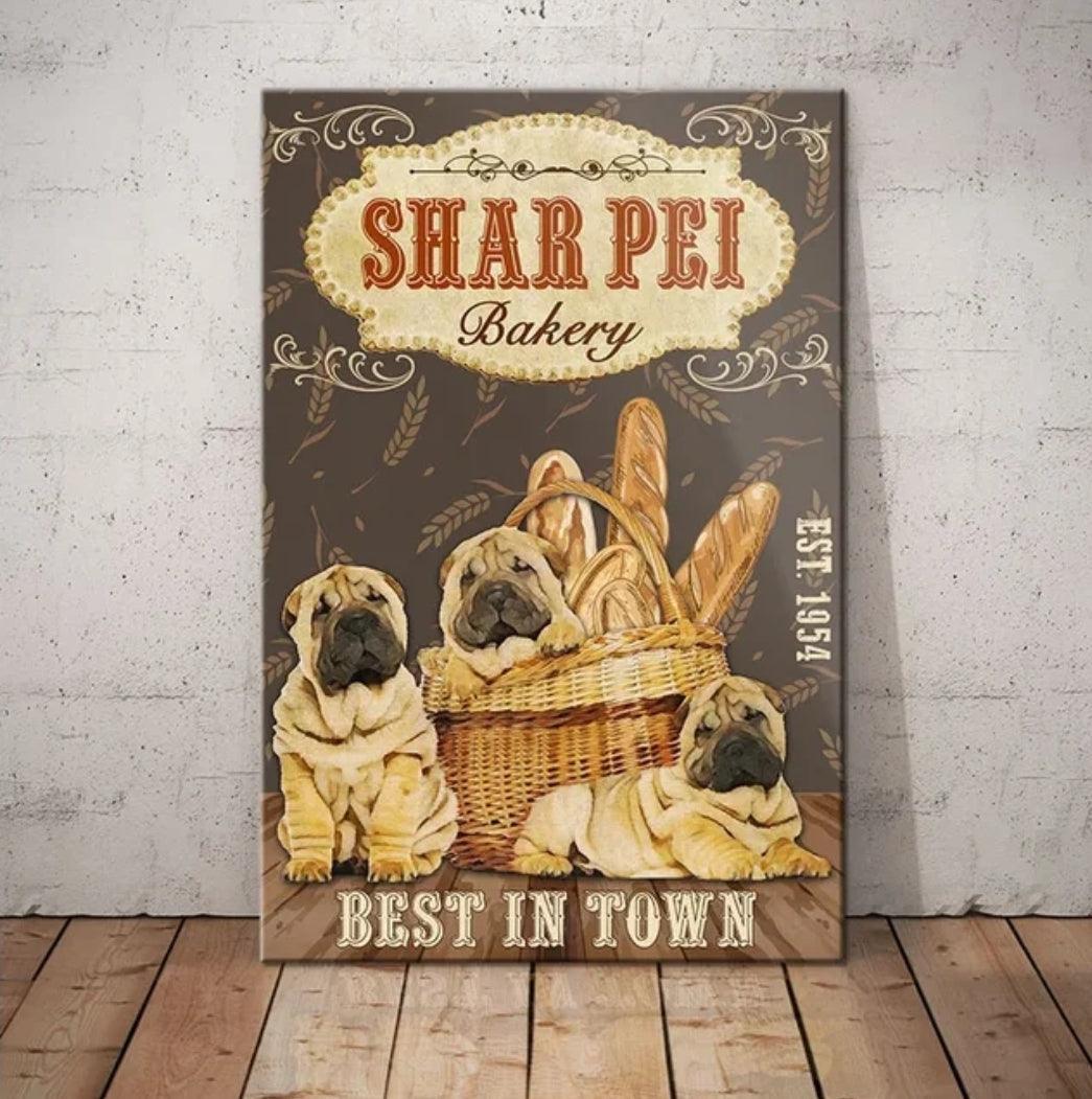 Shar Pei Dog Tin Sign - North East Pet Shop Dog Shack UK