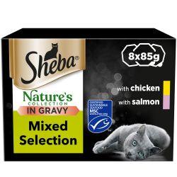 SHEBA Nature’s Collection Cat Trays Mixed Selection in Gravy 8pk - North East Pet Shop Sheba