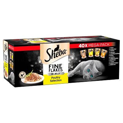 Sheba Pch Fine Flakes Pltry Col J 40x85g - North East Pet Shop Sheba