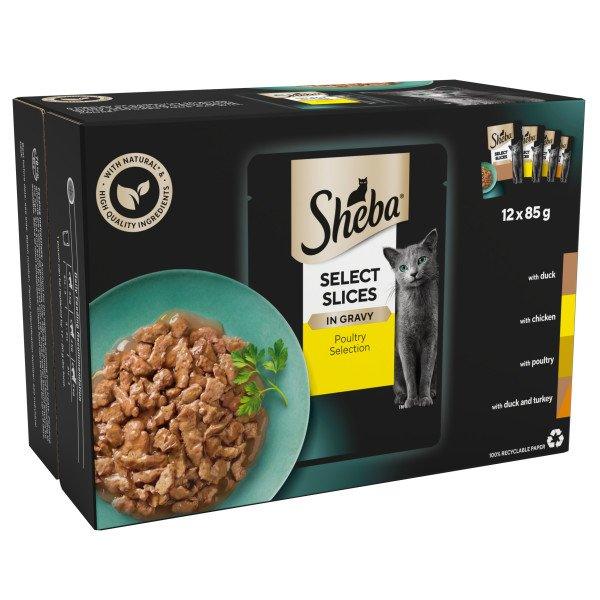 Sheba Pch Sel Slice Poultry CIG 4x12x85g - North East Pet Shop Sheba