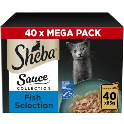SHEBA Sauce Collection Adult Cat Food Fish Selection 40 Pack - North East Pet Shop Sheba