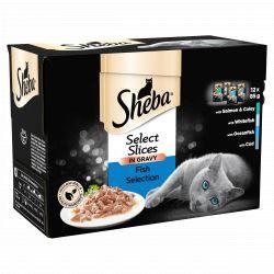 Sheba Select Slices Cat Pouches Fish Collection in Gravy 12pk - North East Pet Shop Sheba