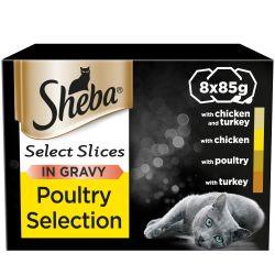 Sheba Select Slices Cat Trays Poultry Collection in Gravy 8pk - North East Pet Shop Sheba