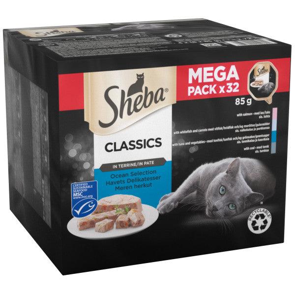 Sheba Tray Classic Ocean Coll 32x85g - North East Pet Shop Sheba