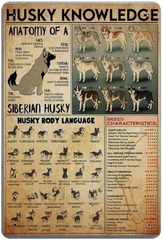 Siberian Husky Knowledge Tin Sign - North East Pet Shop Dog Shack UK