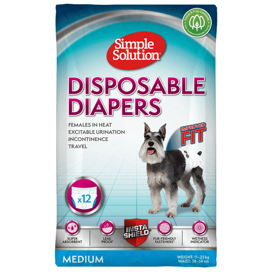 Simple Solution Bitch Disposable Diapers x 12 - Medium - North East Pet Shop Simple Solution