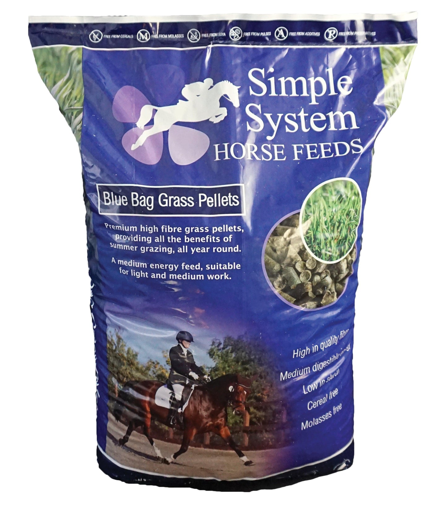 Simple System Blue Bag Grass Pells - North East Pet Shop Simple System