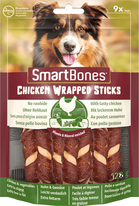 SmartBones Chick Wrap Sticks Sml 9pc x 8 - North East Pet Shop SmartBones