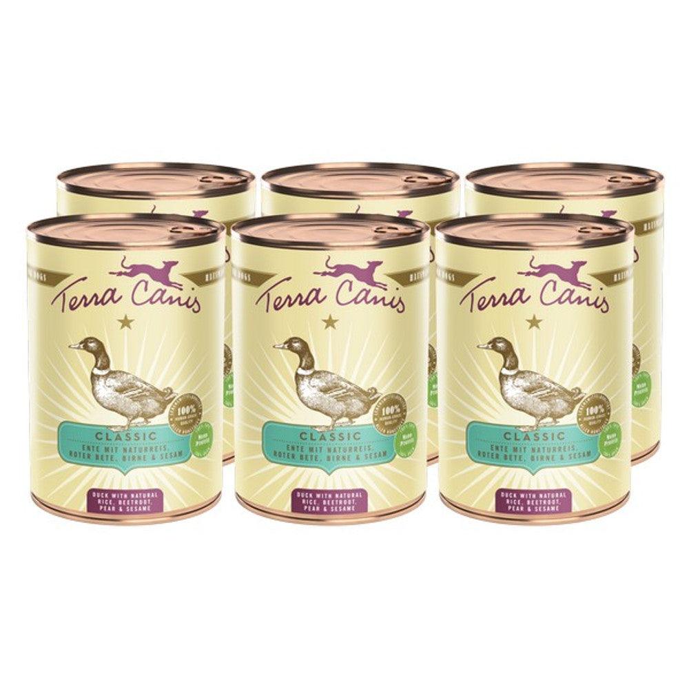 Terra Canis Classic Duck with Brown Rice Beetroot Pear and Sesame 400g x6 - North East Pet Shop Terra Canis