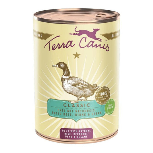 Terra Canis Classic Duck with Brown Rice Beetroot Pear and Sesame 400g x6 - North East Pet Shop Terra Canis