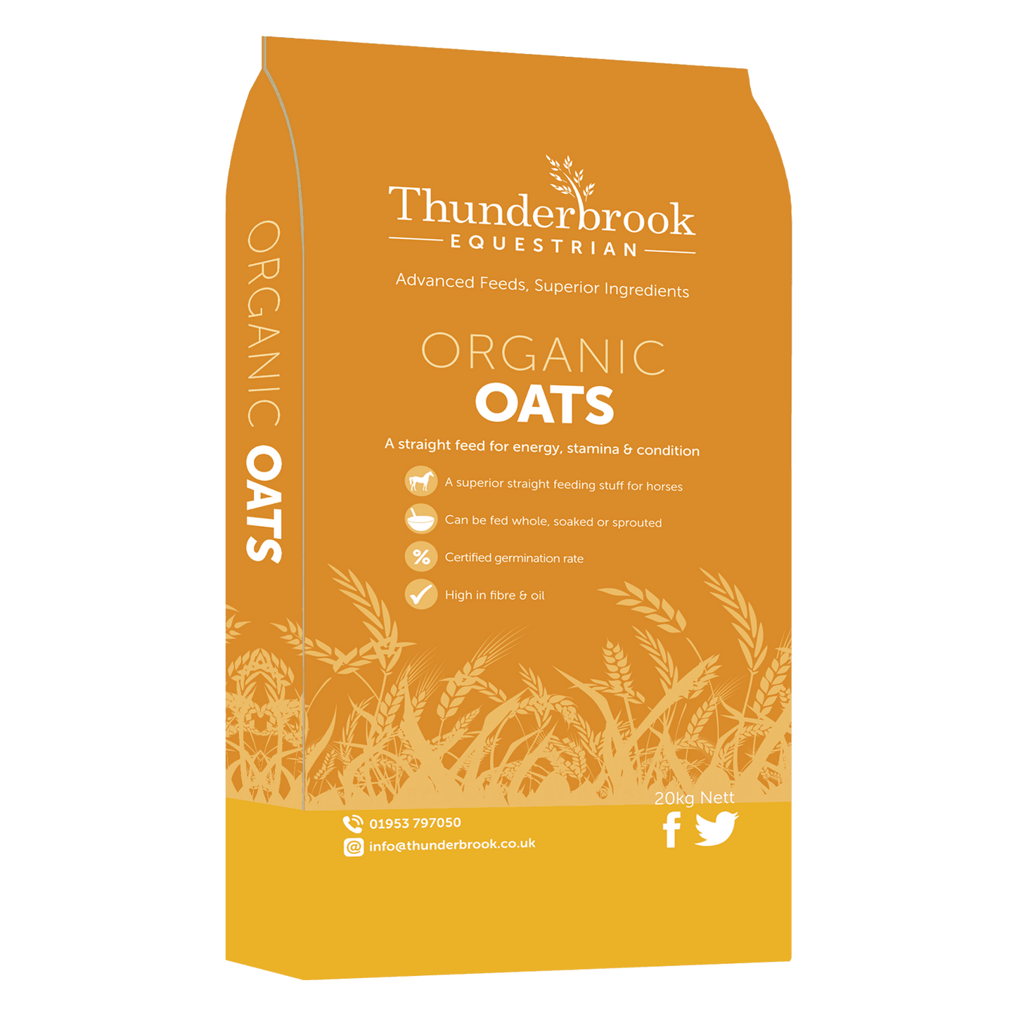 Thunderbrook Whole Organic Oats for Sprouting 20kg - North East Pet Shop Thunderbrook