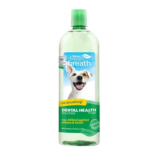 TropiClean Fresh Breath Dental Health Solution for Dogs 1L - North East Pet Shop TropiClean