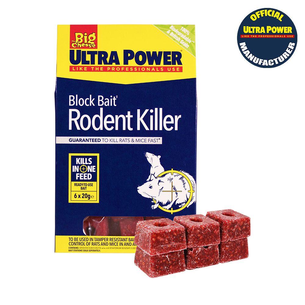 Ultra Power Block Bait Rodent Kill 6x20g - North East Pet Shop Big Cheese Ultra Power