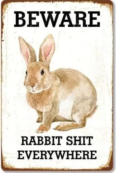 Various Rabbit Tin Sign - North East Pet Shop Dog Shack UK