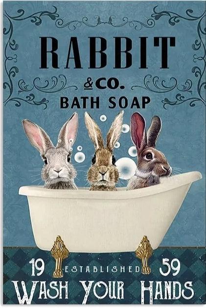 Various Rabbit Tin Sign - North East Pet Shop Dog Shack UK