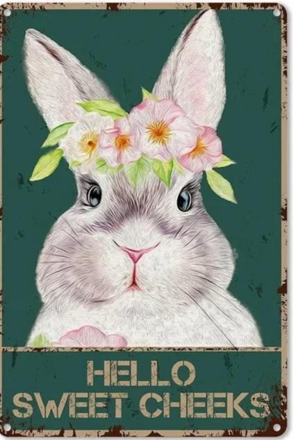 Various Rabbit Tin Sign - North East Pet Shop Dog Shack UK