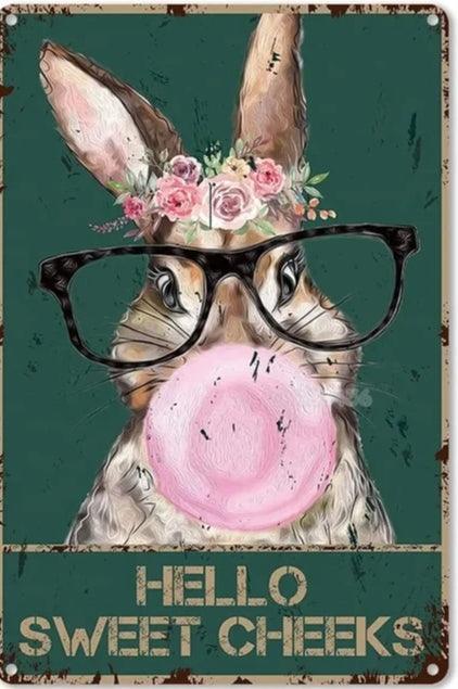 Various Rabbit Tin Sign - North East Pet Shop Dog Shack UK