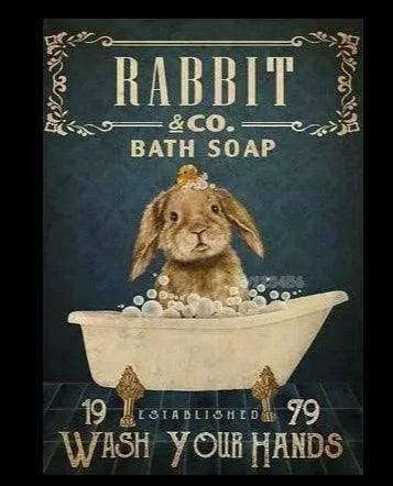 Various Rabbit Tin Sign - North East Pet Shop Dog Shack UK