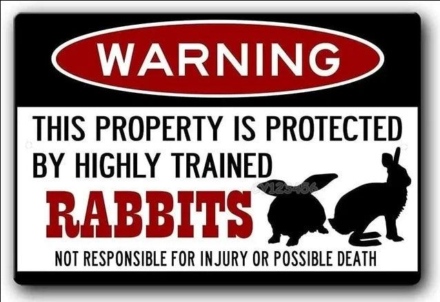 Various Rabbit Tin Sign - North East Pet Shop North East Pet Shop