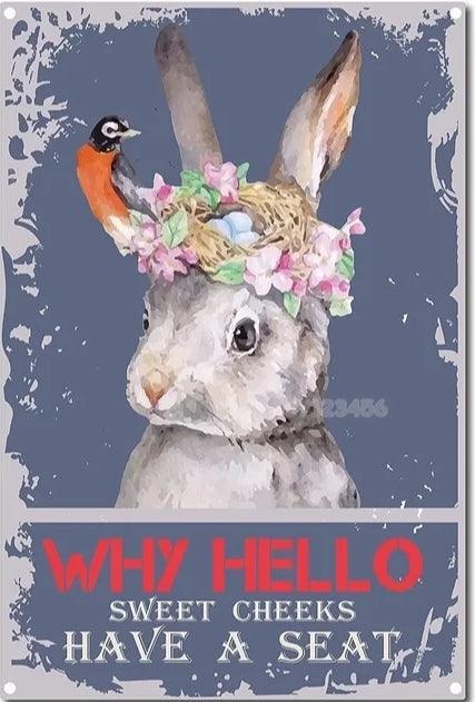 Various Rabbit Tin Sign - North East Pet Shop Dog Shack UK