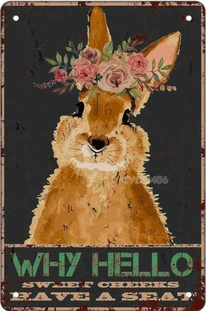 Various Rabbit Tin Sign - North East Pet Shop Dog Shack UK