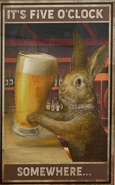 Various Rabbit Tin Sign - North East Pet Shop Dog Shack UK