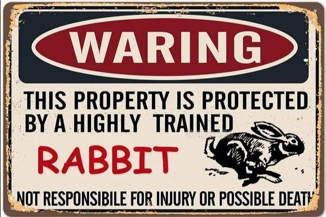 Various Rabbit Tin Sign - North East Pet Shop Dog Shack UK