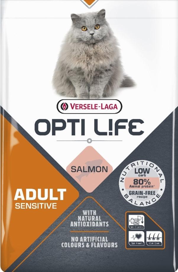 Versele Laga Opti Life Cat Adult Sensitive Salmon 10kg - North East Pet Shop Versele Laga