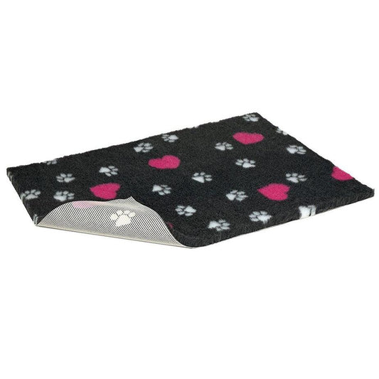 Vetbed Charcoal Heart/Paw Nonslip 26x20" - North East Pet Shop Petlife