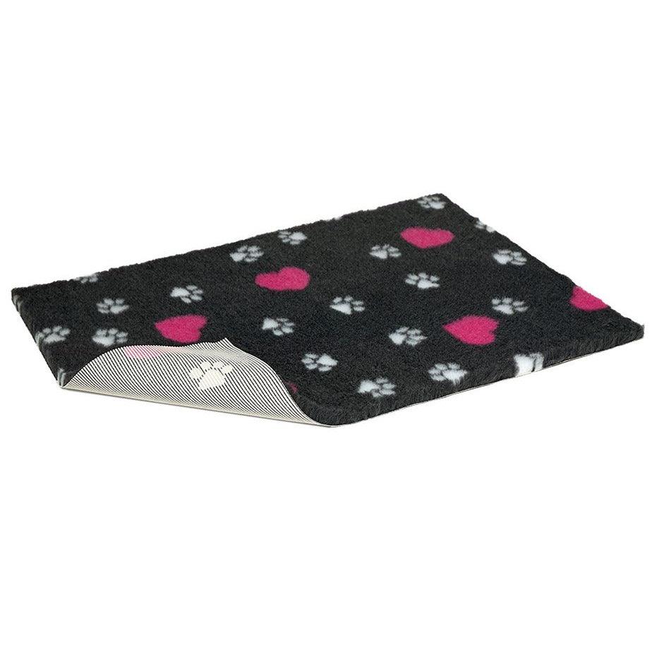 Vetbed Charcoal Heart/Paw Nonslip 36x24" - North East Pet Shop Petlife