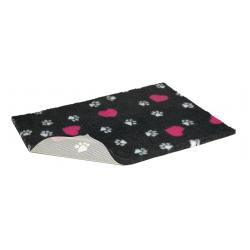 Vetbed Non Slip Charcoal with Cerise Hearts and White Paws - North East Pet Shop Vetbed