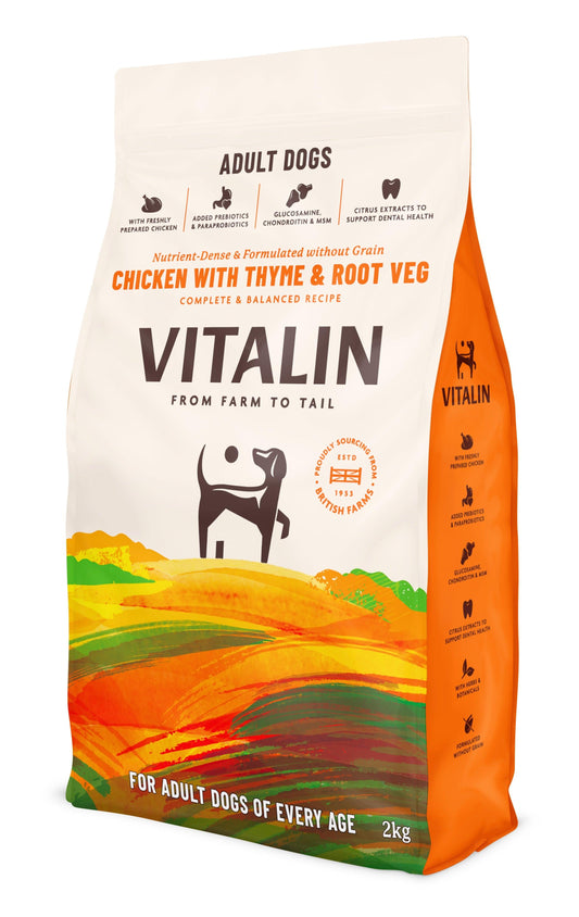 Vitalin Adult Chicken Thyme Veg 4x2kg - North East Pet Shop Vitalin