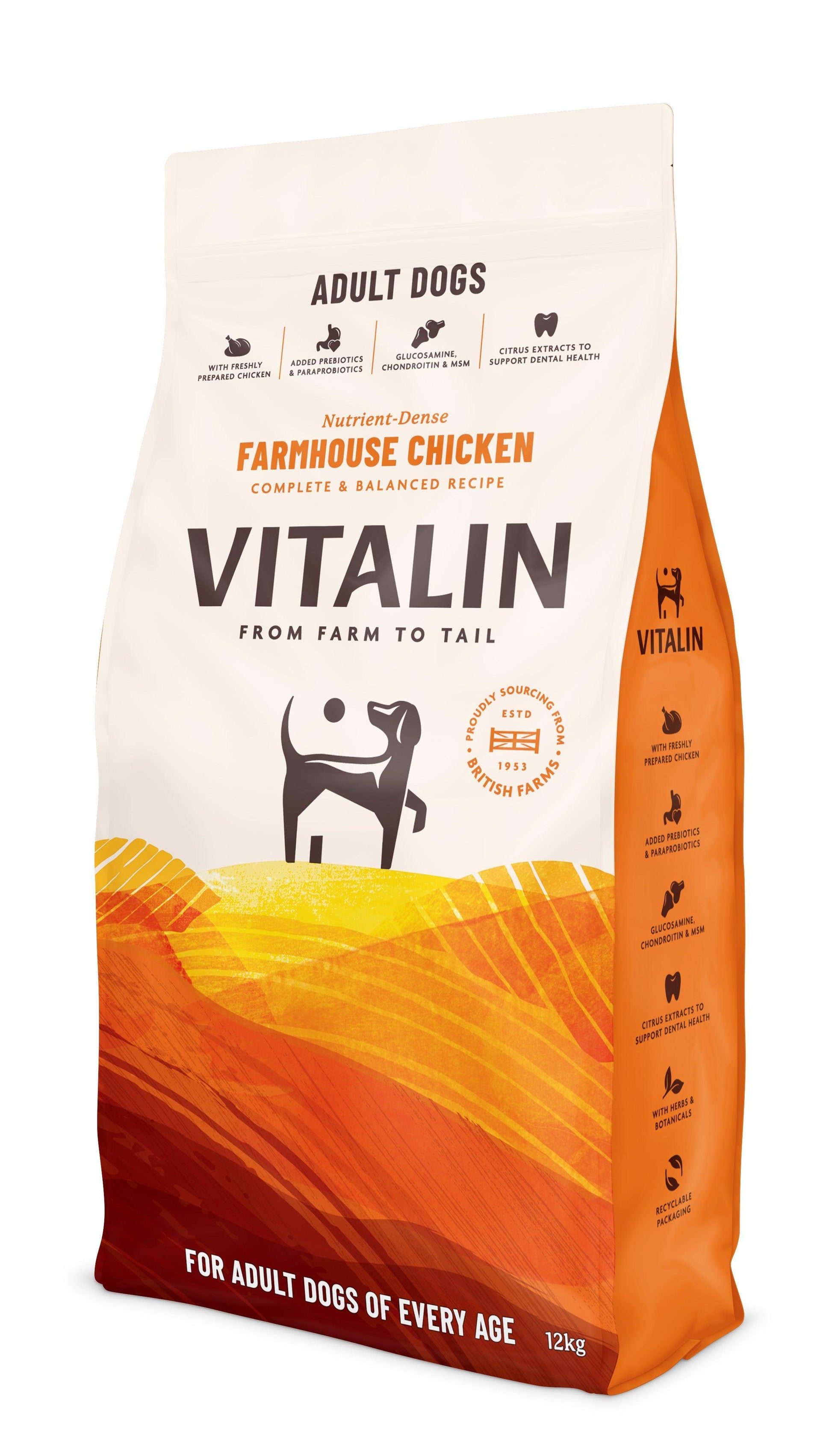 Vitalin Adult Farmhouse Chicken 12kg - North East Pet Shop Vitalin
