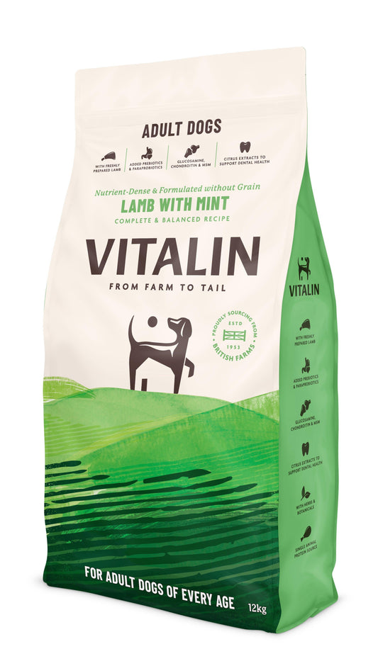 Vitalin Adult Lamb Mint 12kg - North East Pet Shop Vitalin