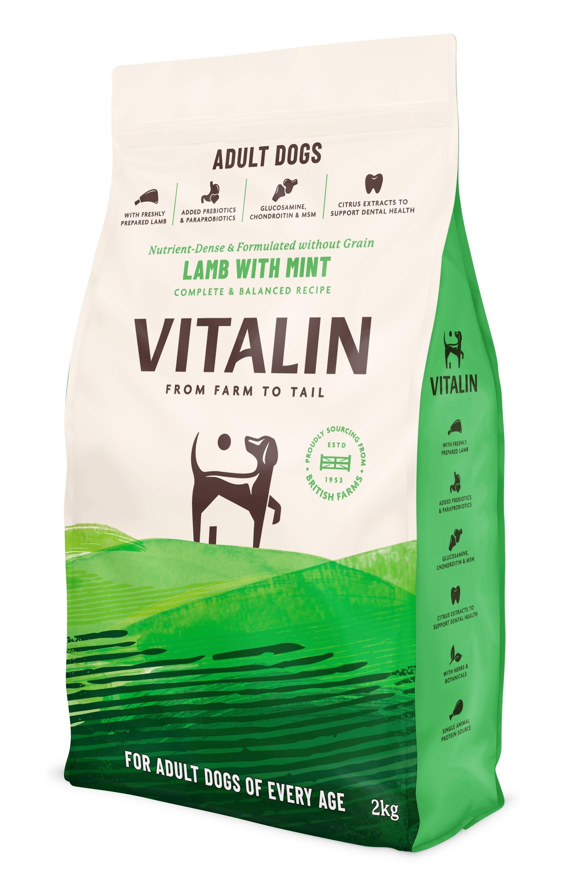 Vitalin Adult Lamb Mint 4x2kg - North East Pet Shop Vitalin