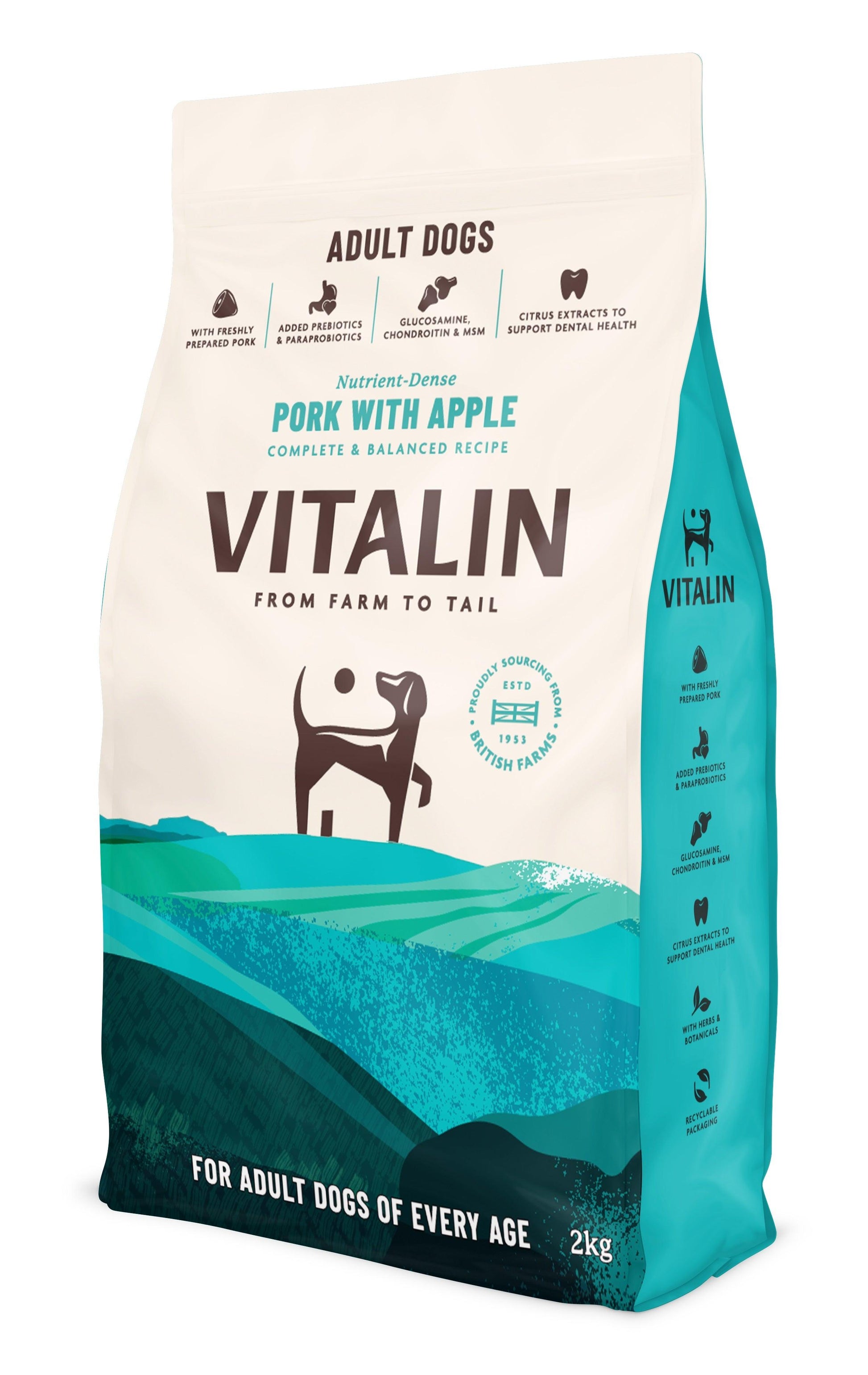 Vitalin Adult Pork Apple 4x2kg - North East Pet Shop Vitalin