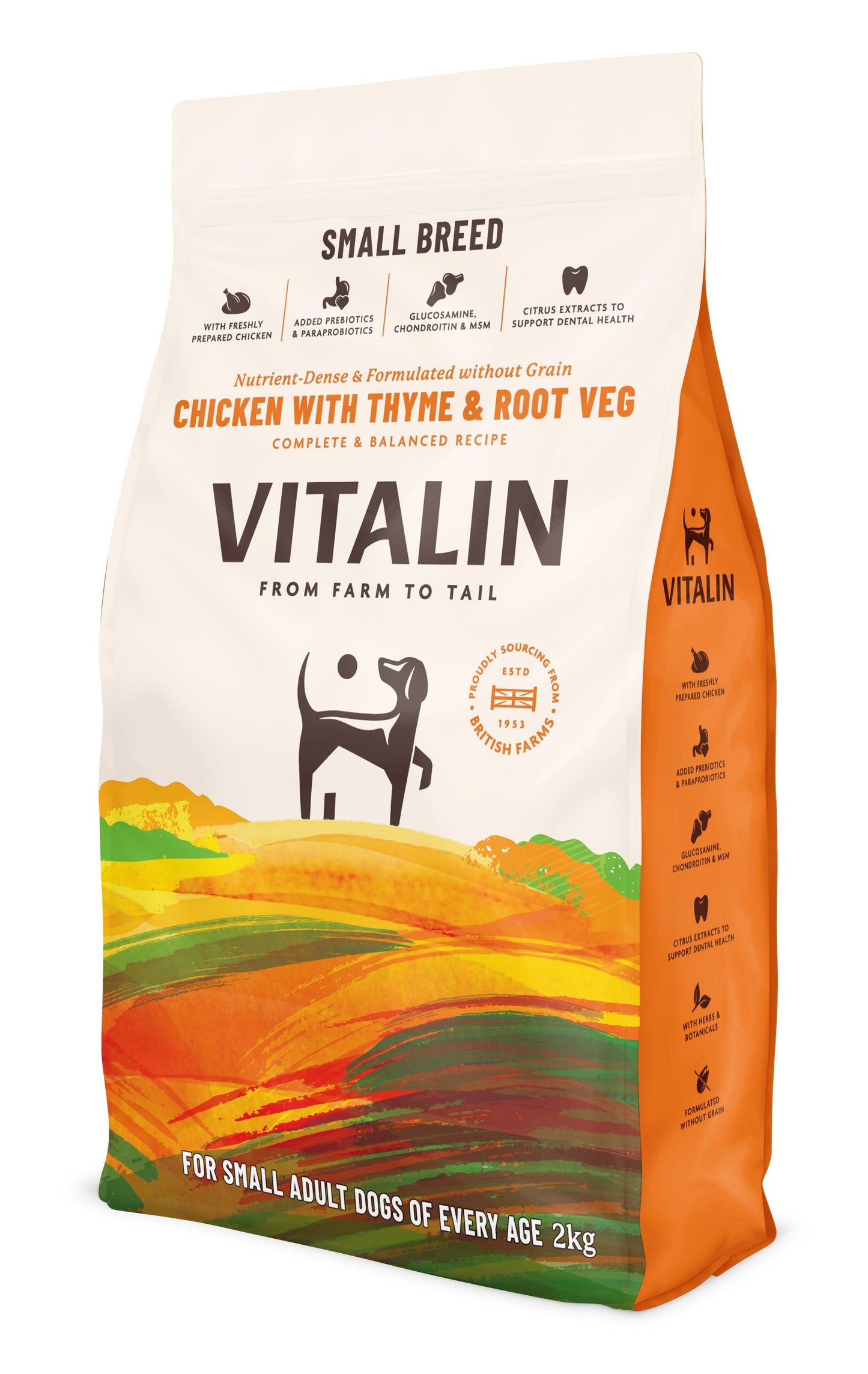 Vitalin Adult SB Chicken Thyme Veg 4x2kg - North East Pet Shop Vitalin