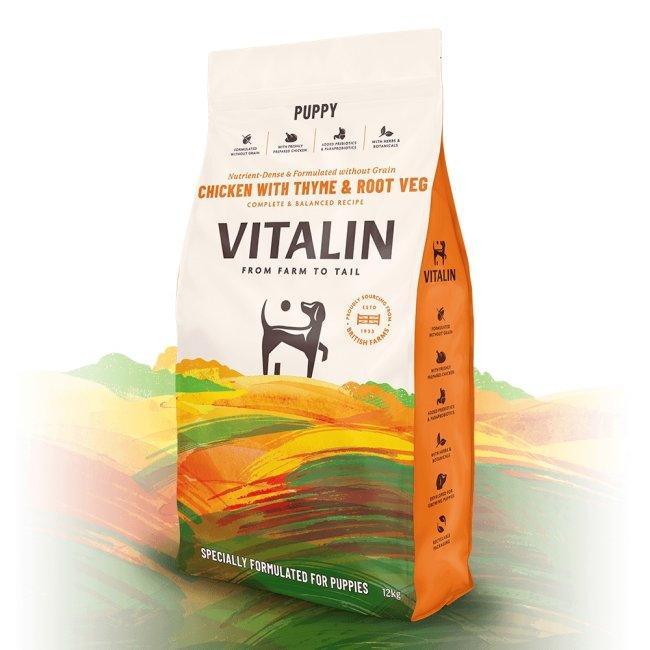 Vitalin Puppy Chicken Thyme Veg 12kg - North East Pet Shop Vitalin