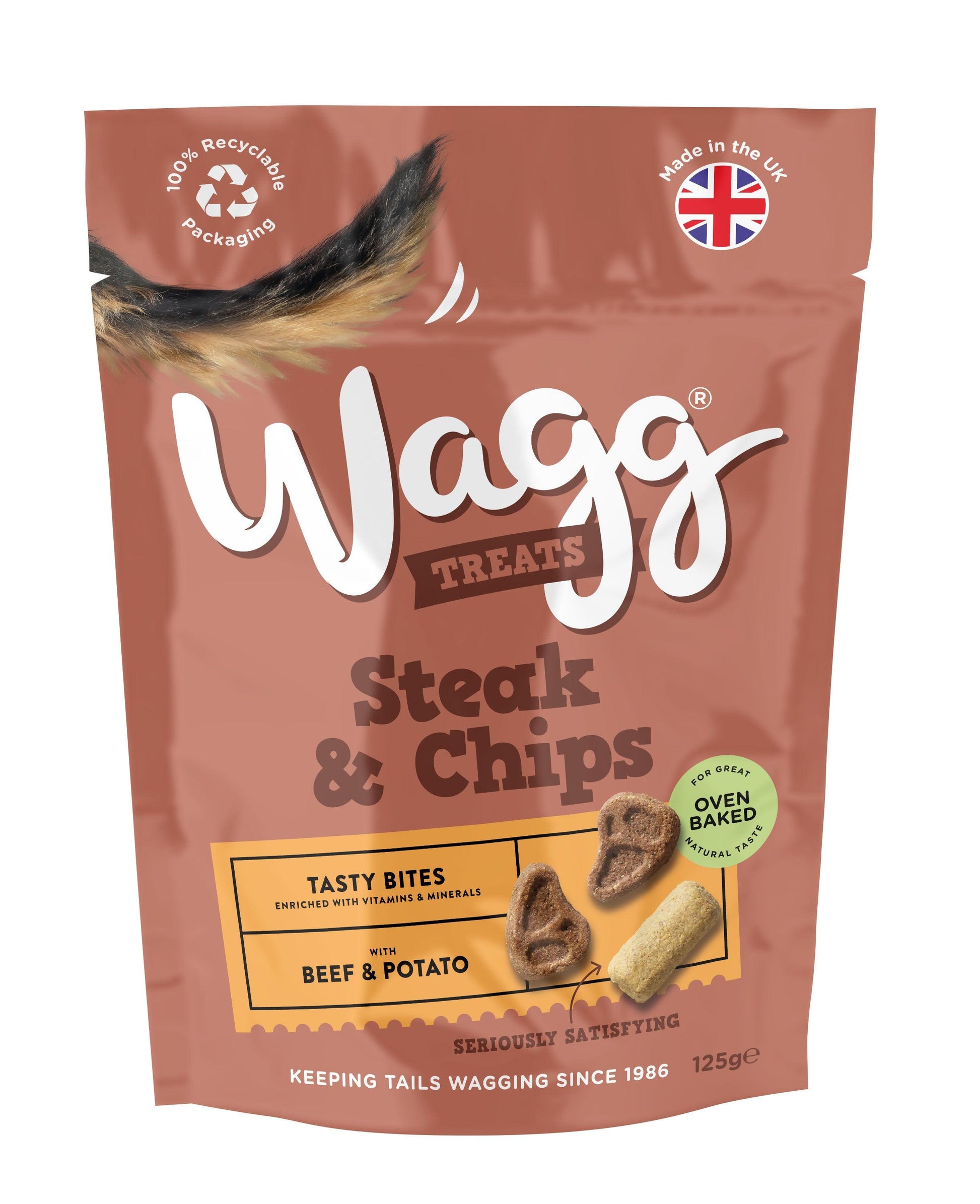 Wagg Steak & Chips Tasty Bites 125g - North East Pet Shop Wagg