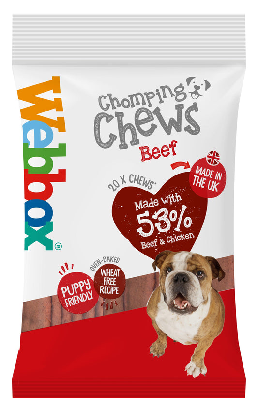 Webbox Chomping Chews Beef 10 x 200g - North East Pet Shop Webbox