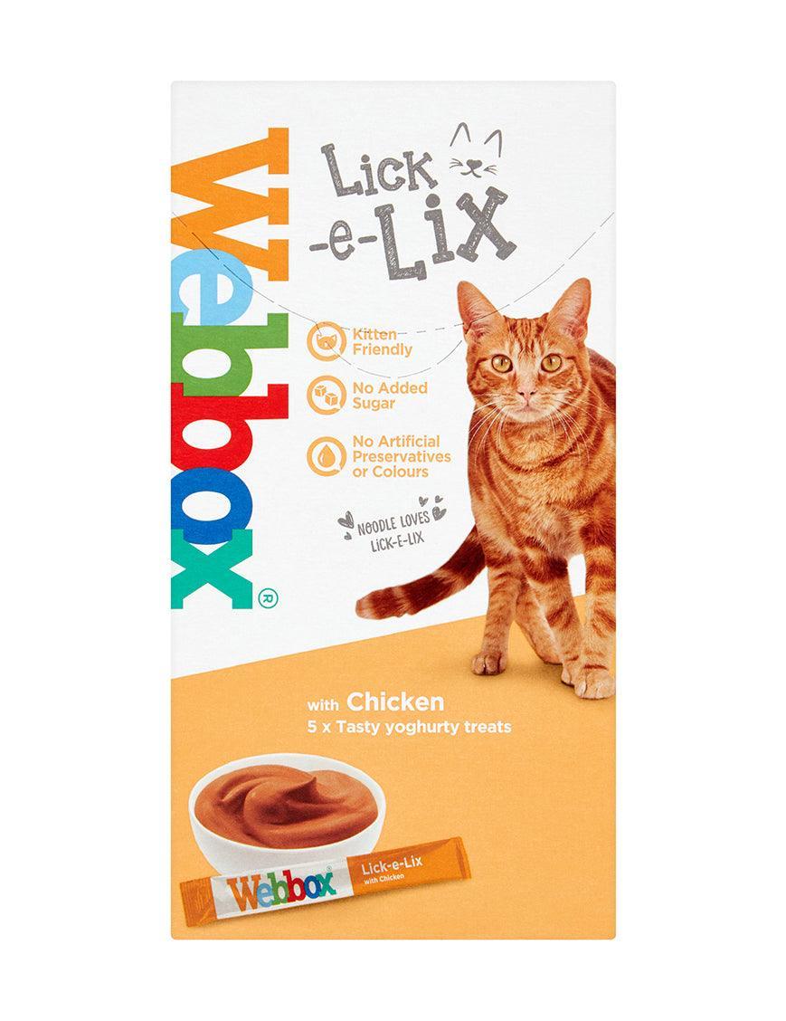 Webbox Lick e Lix Yoghurt Chicken Cat Treat 10 x 5 x 15g - North East Pet Shop Webbox