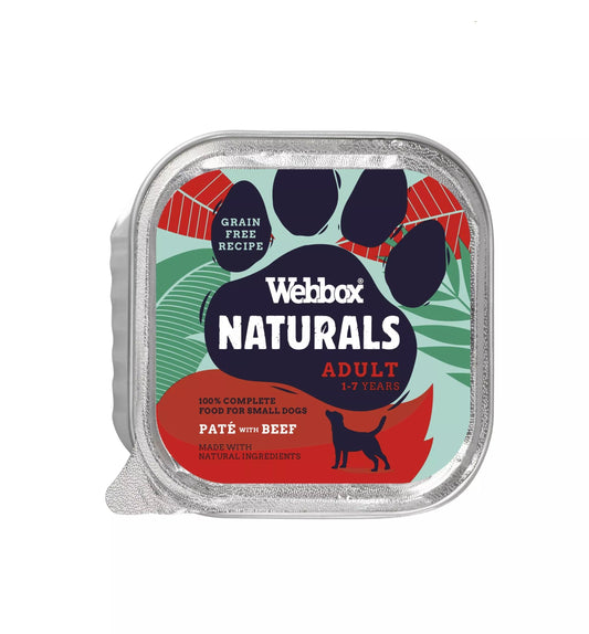 Webbox Natural Dog Adult Beef Pate 11x150g - North East Pet Shop Webbox