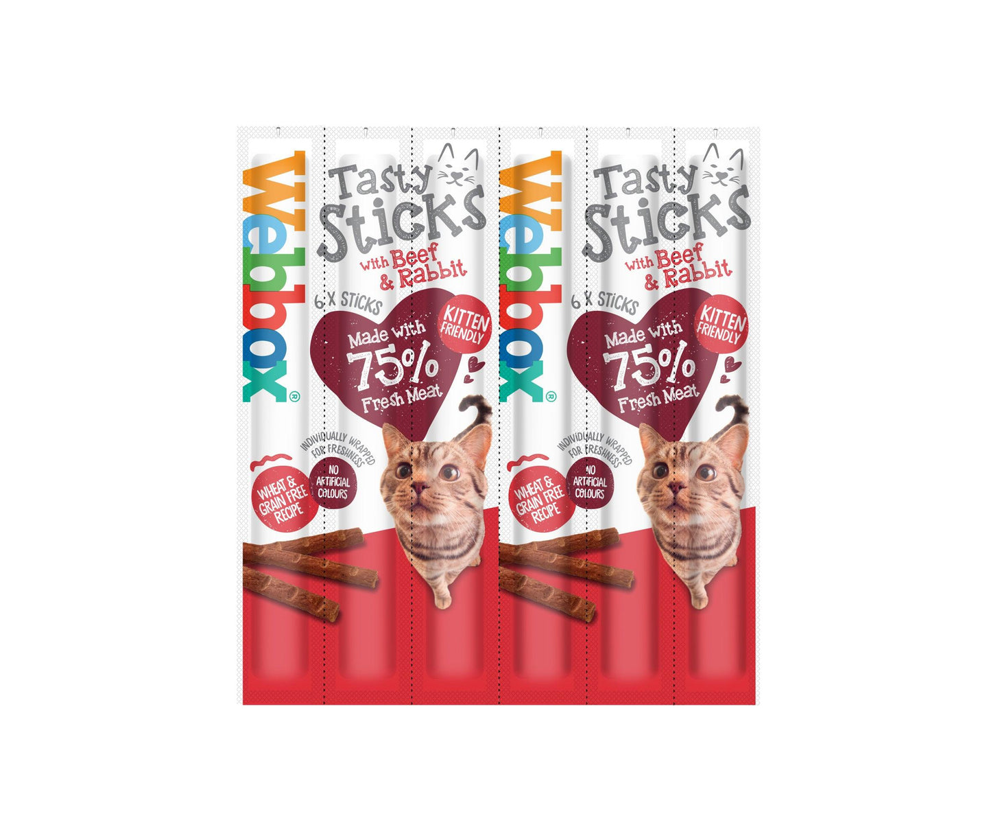 Webbox Tasty Stick Cat Beef&Rabbit 12x6 - North East Pet Shop Webbox