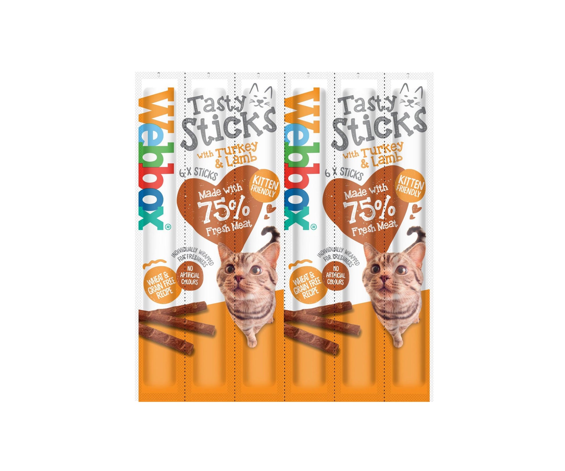 Webbox Tasty Stick Cat Turkey&Lamb 12x6 - North East Pet Shop Webbox