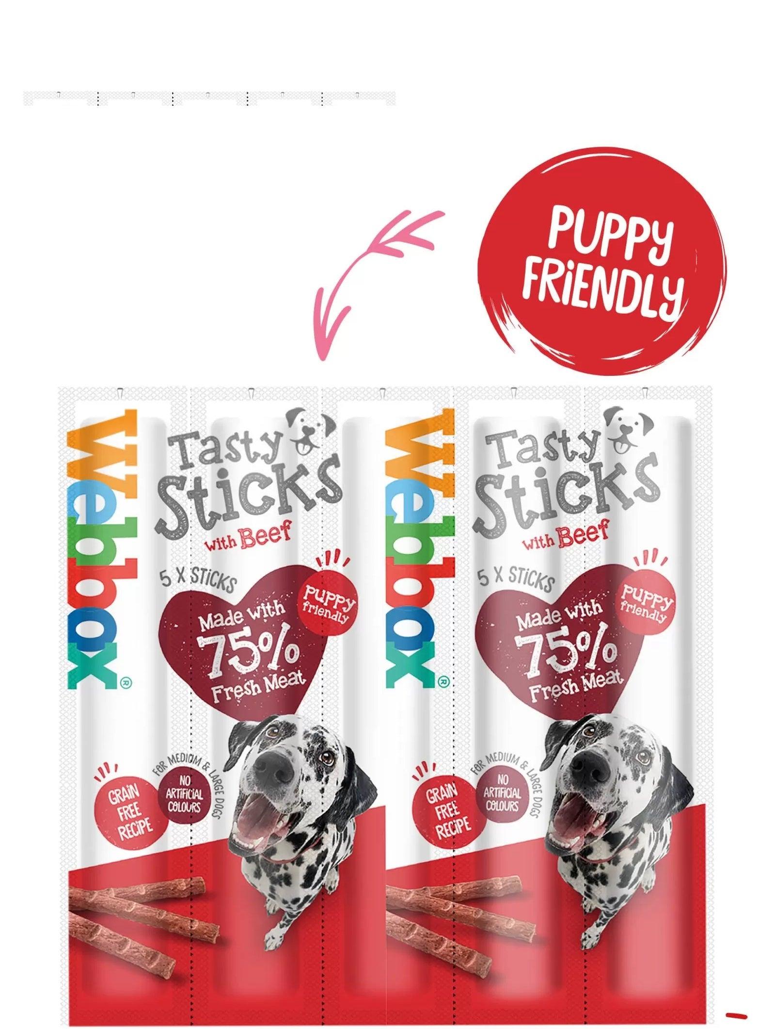 Webbox Tasty Sticks Beef Large 5Pk - North East Pet Shop Webbox