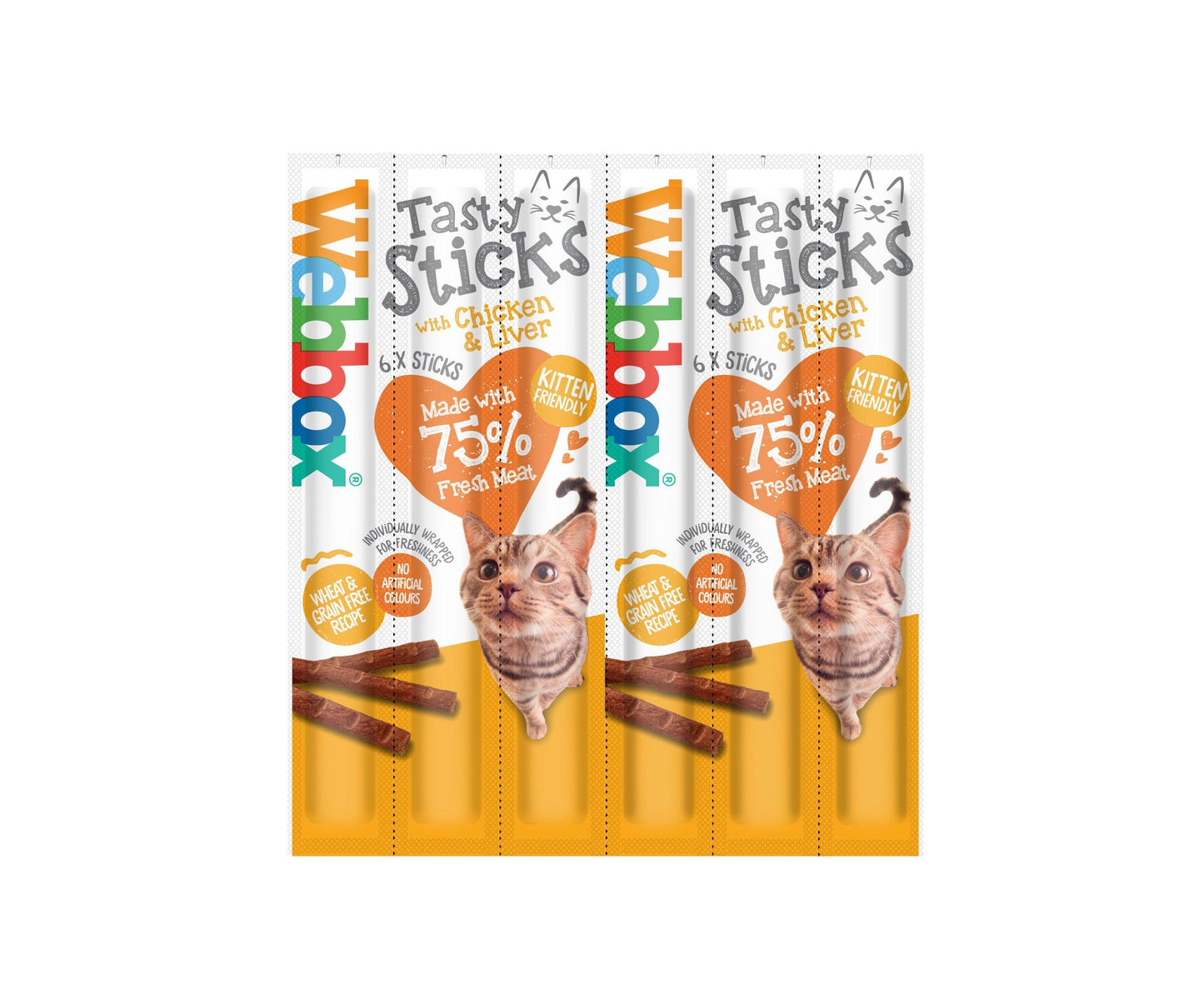 Webbox Tasty Sticks Cat Chicken & Liver 12 x 6 - North East Pet Shop Webbox